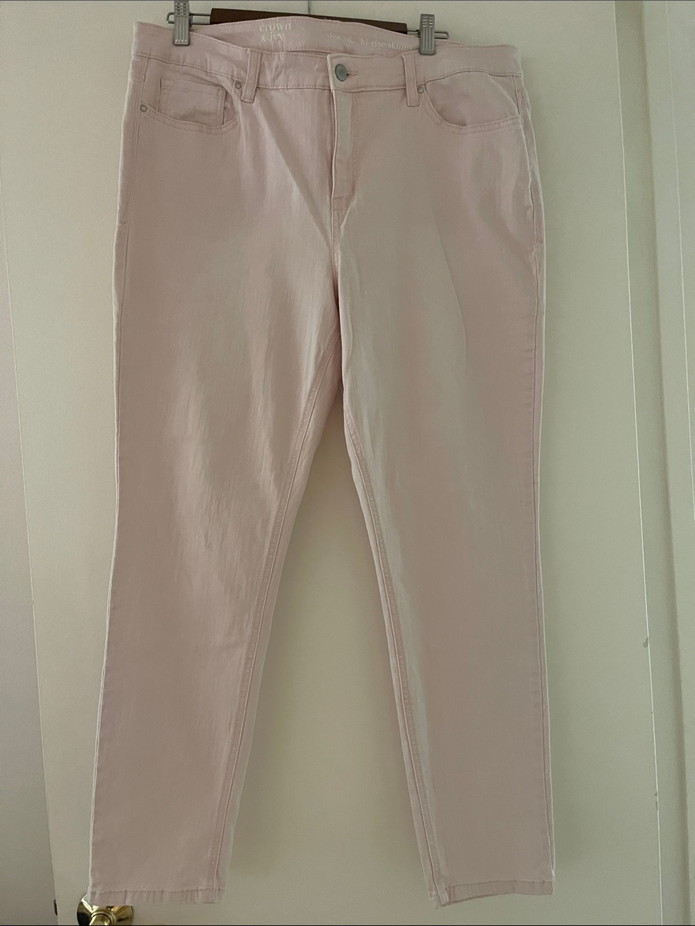 crown & ivy Pale Pink Skinny Jeans